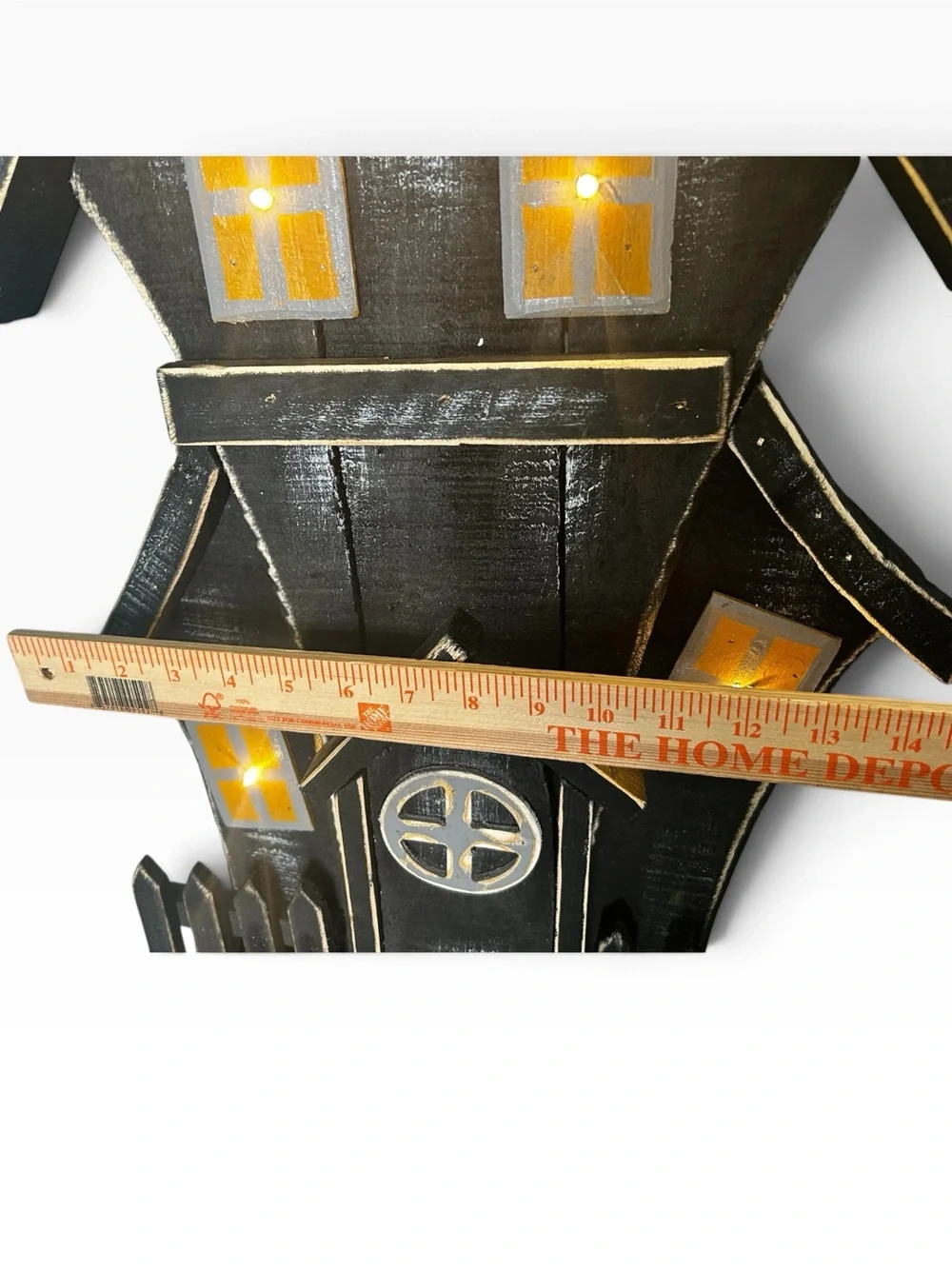 Decorative Kirkland LED Lighted Wooden Haunted House (Primitive/Farmhouse Style)